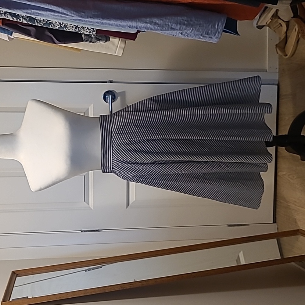 Unique blue and white striped circle skirt